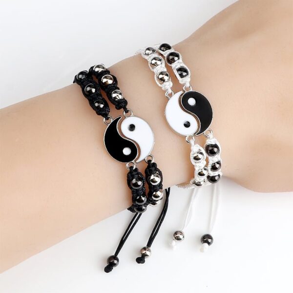 Rope Chain Braided Bracelet Tai Chi Yin Yang Friendship Adjustable Charms Jewelry