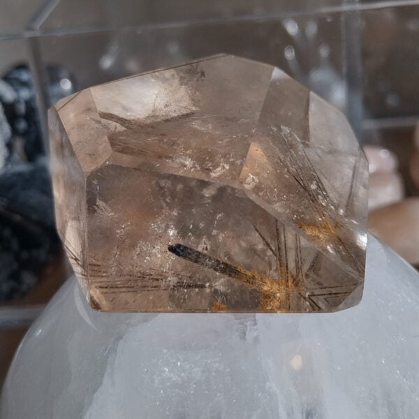 RUTILE QUARTZ CRYSTAL FREE FORM SMOKEY CLEAR POLISHED
