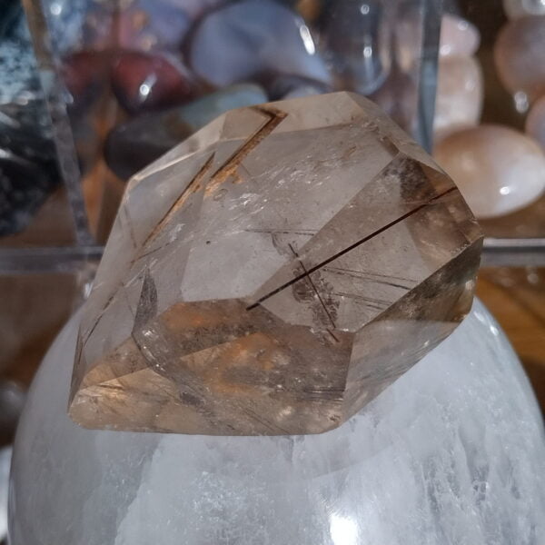RUTILE QUARTZ CRYSTAL FREE FORM SMOKEY CLEAR POLISHED