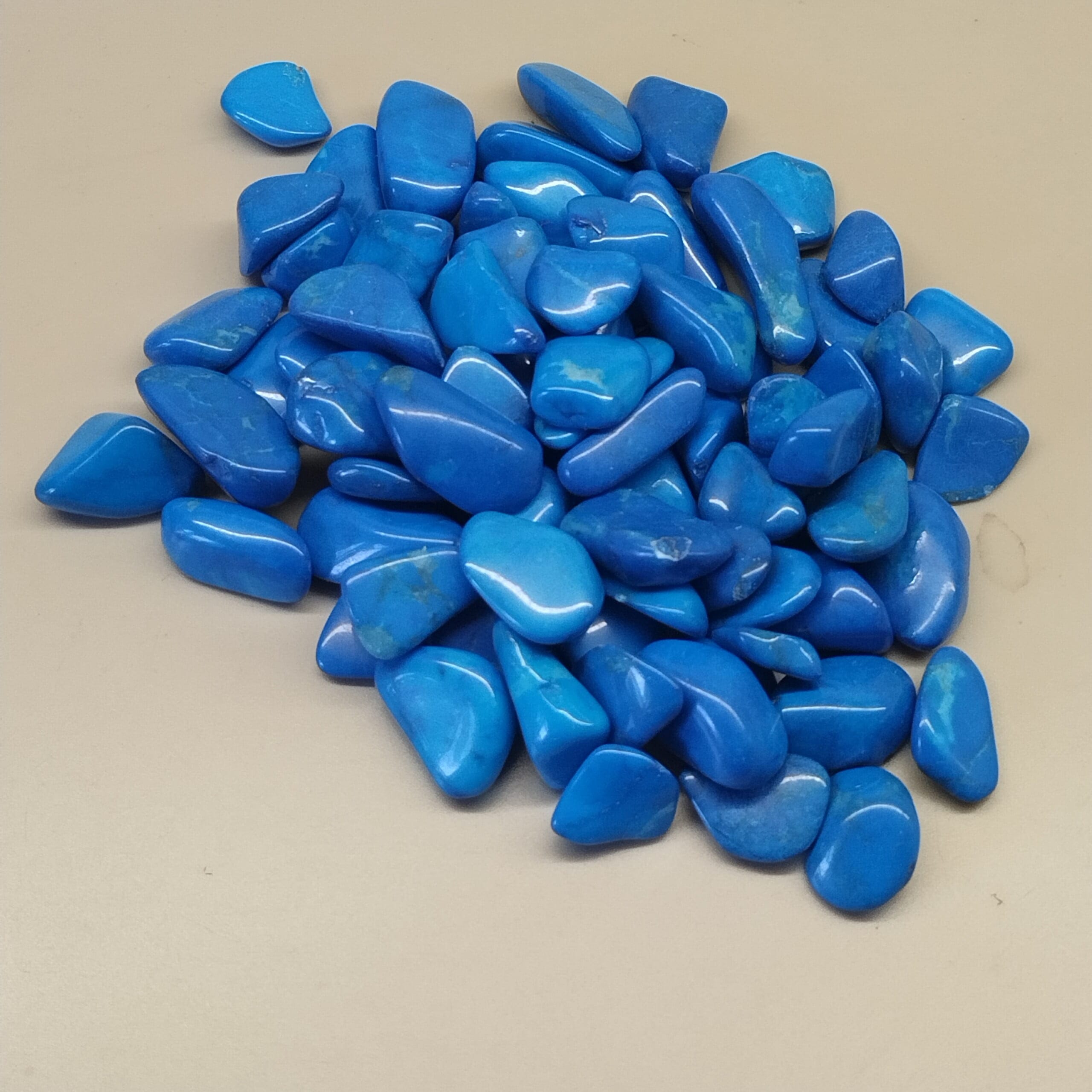 Blue Howlite Polished Mixed Crystals Tumble Stones 200g