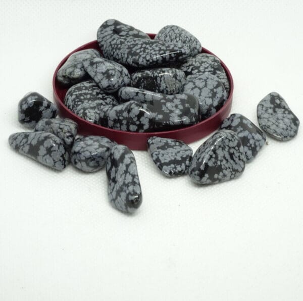 Quartz Crystal Tumble Stone A+ - Obsidian Snowflake - Medium (20-30mm) - 1