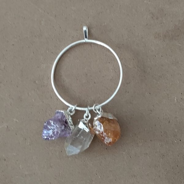 3 In One Amethyst Quartz And Citrine Pendant